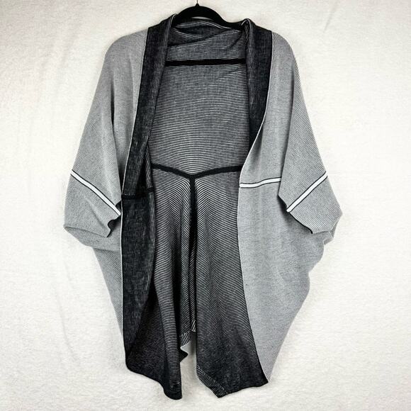 Lululemon Exaltation Wrap Merino Wool Black/Silver Ice - Yoga Gym Travel Commute - Picture 12 of 16